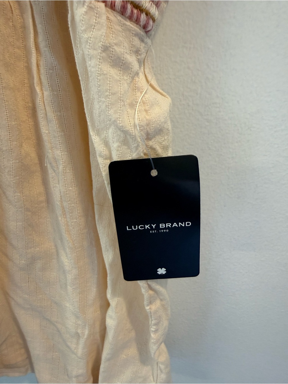 NWT Super cute!! Lucky Brand Cream Embroidered Top - Picture 4 of 6
